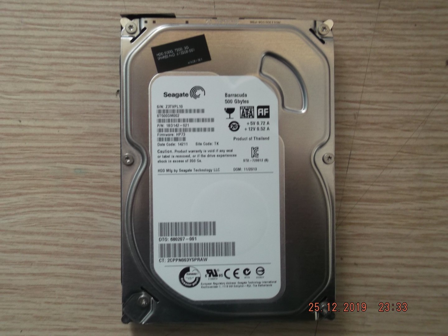 Arızalı Harddisk Seagate ST500DM002 1BD142-021 100535704 REV C